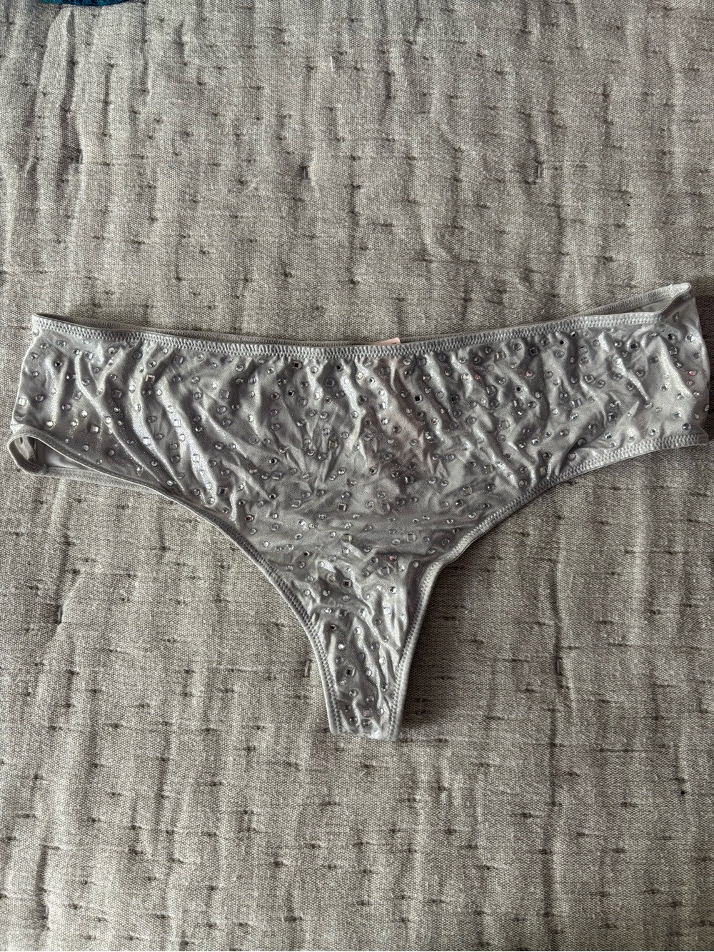 Victorias Secret silver shimmer bling bikini panty Medium NWT